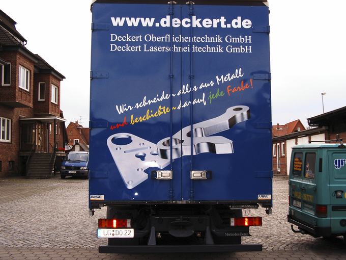 LKW-Heck mit vollflächigem Digitaldruck